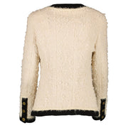 Chanel 94A Runway Ivory Tweed Black Trim Jacket
