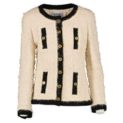 Chanel 94A Runway Ivory Tweed Black Trim Jacket