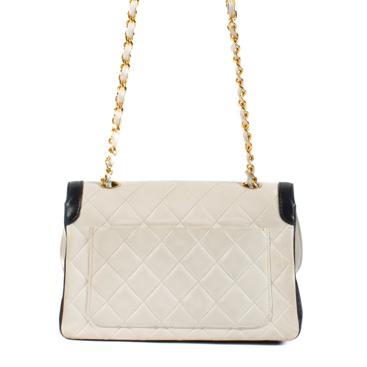 Chanel Two-Tone White & Navy Flap Bag