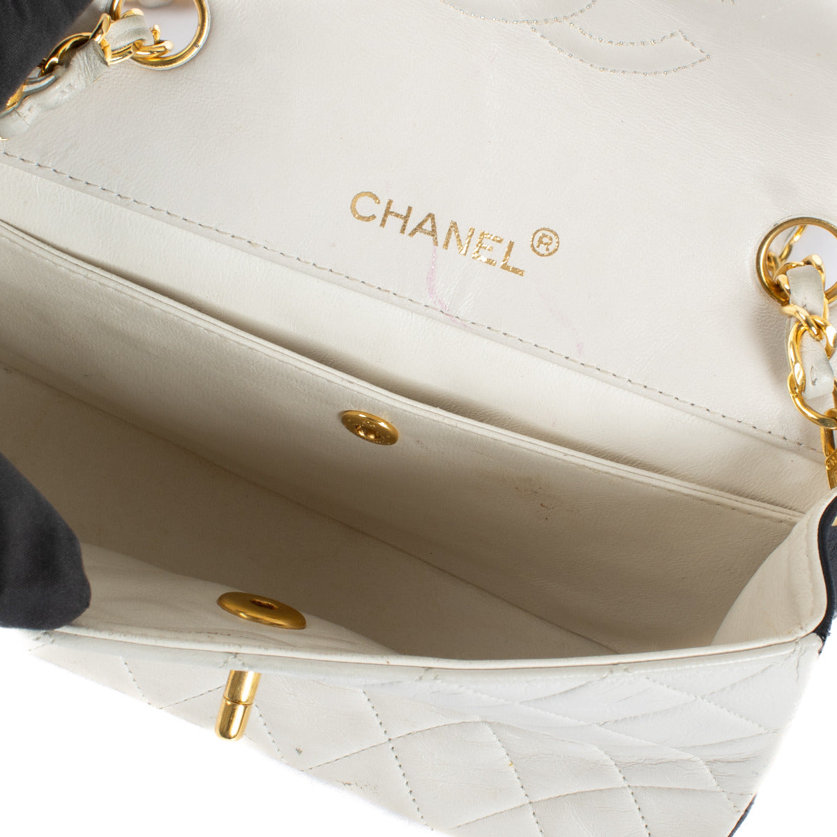 Chanel Two-Tone White & Navy Flap Bag