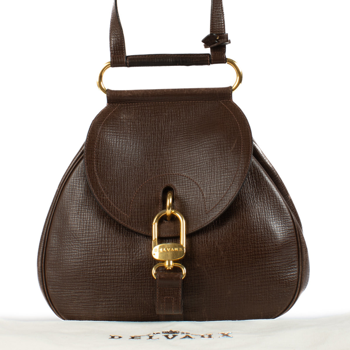 Delvaux Brown Leather Cerceau Bag aan de beste prijs bij Labellov tweedehands luxe in Antwerpen en Knokke