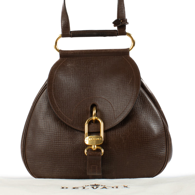 Delvaux Brown Leather Cerceau Bag aan de beste prijs bij Labellov tweedehands luxe in Antwerpen en Knokke