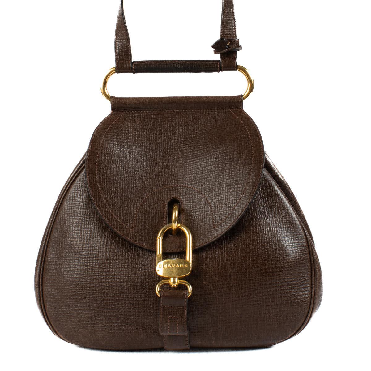 Delvaux Brown Leather Cerceau Bag