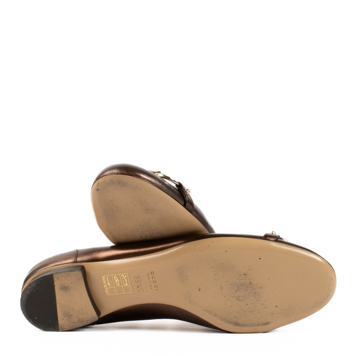 Gucci Metallic Brons Bamboe Ballerina's - Maat 39 1/2