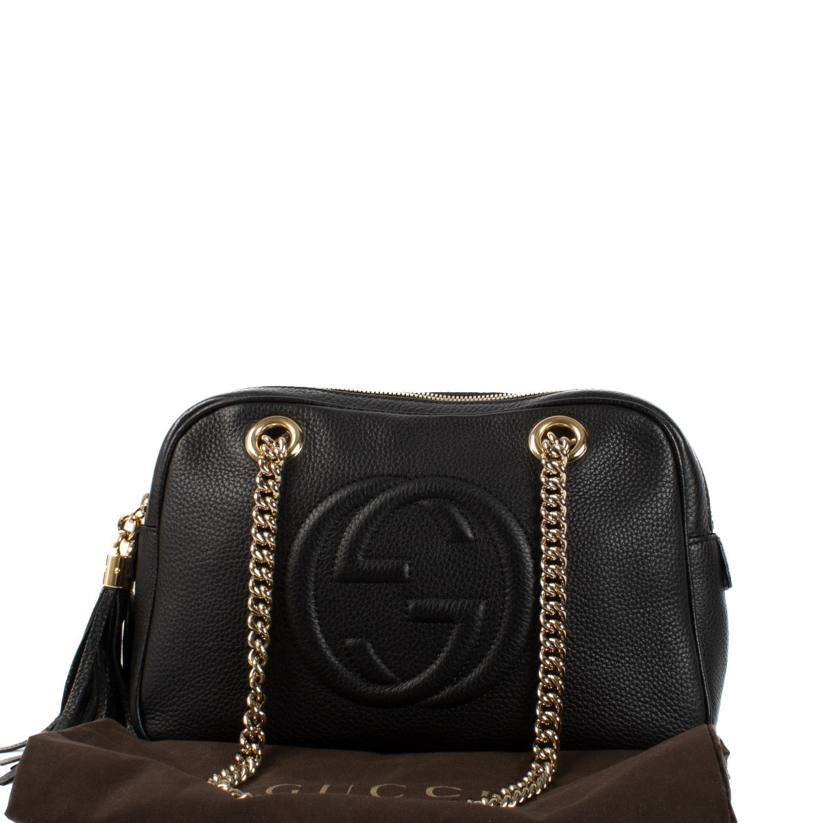 shop 100% authentic second hand Gucci Black Leather Soho Bag on Labellov.com