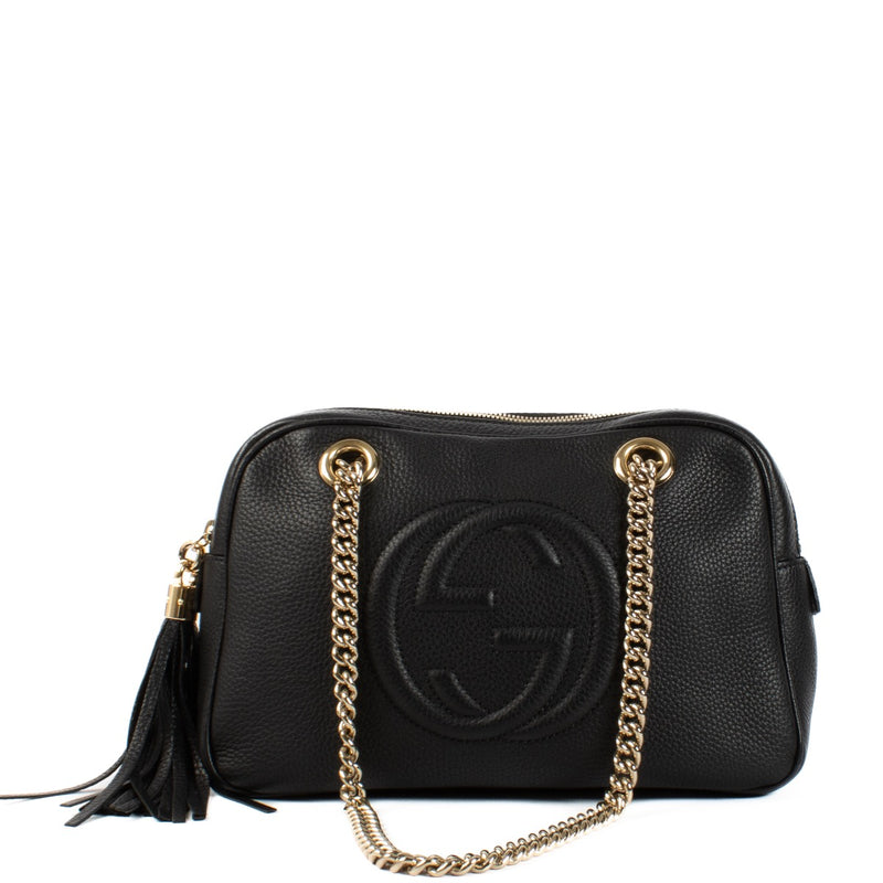 shop 100% authentic second hand Gucci Black Leather Soho Bag on Labellov.com