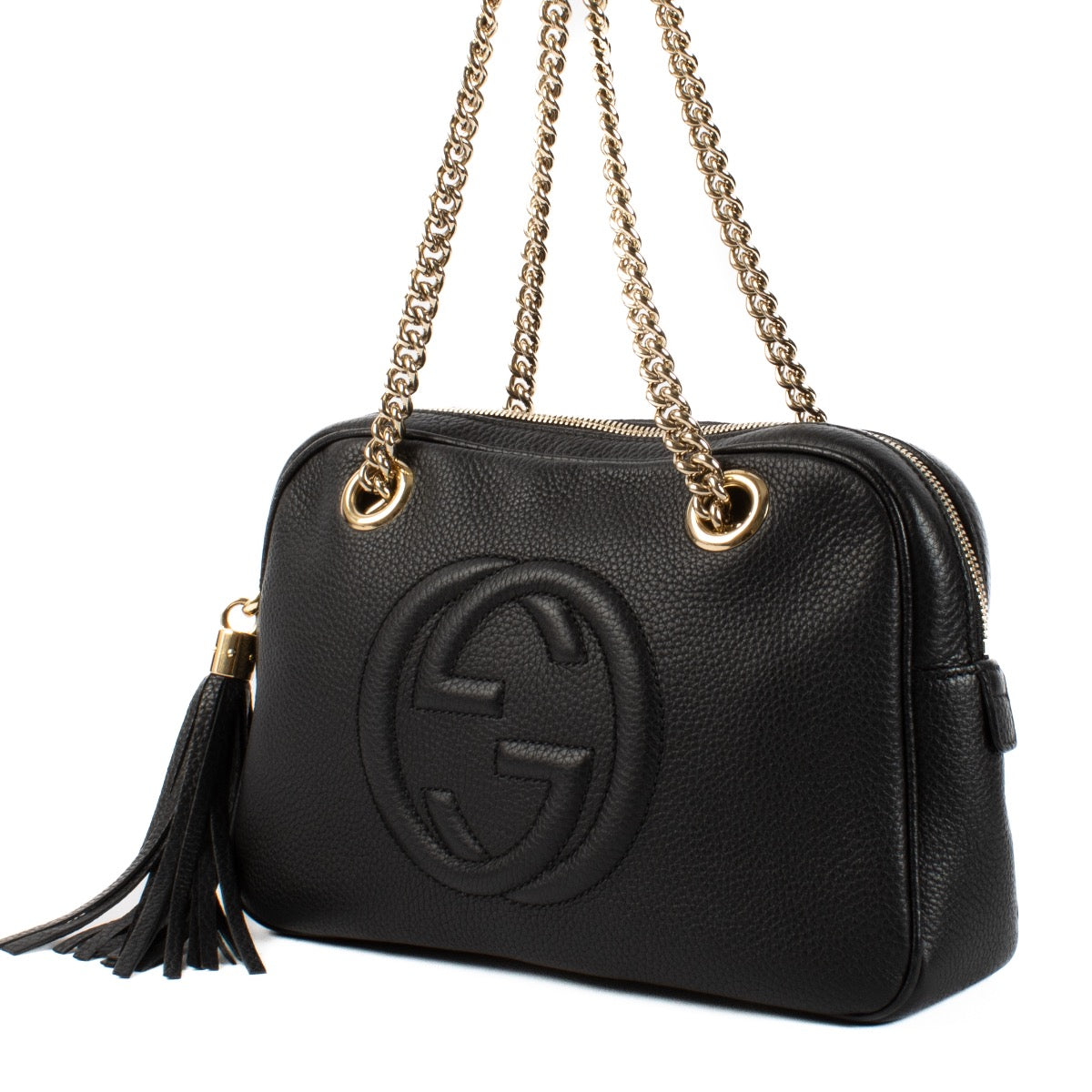 shop 100% authentic second hand Gucci Black Leather Soho Bag on Labellov.com