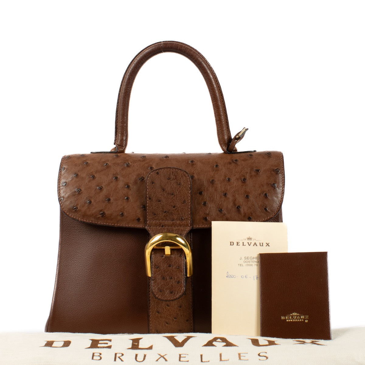shop 100% authentic second hand Delvaux Tabac Ostrich/Jumping Brillant MM on Labellov.com