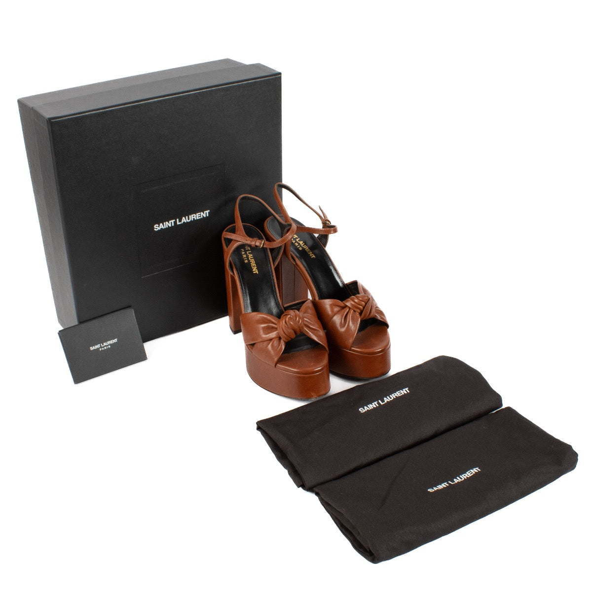shop 100% authentic second hand Saint Laurent Brown Bianca 85 Sandals - Size 38 on Labellov.com