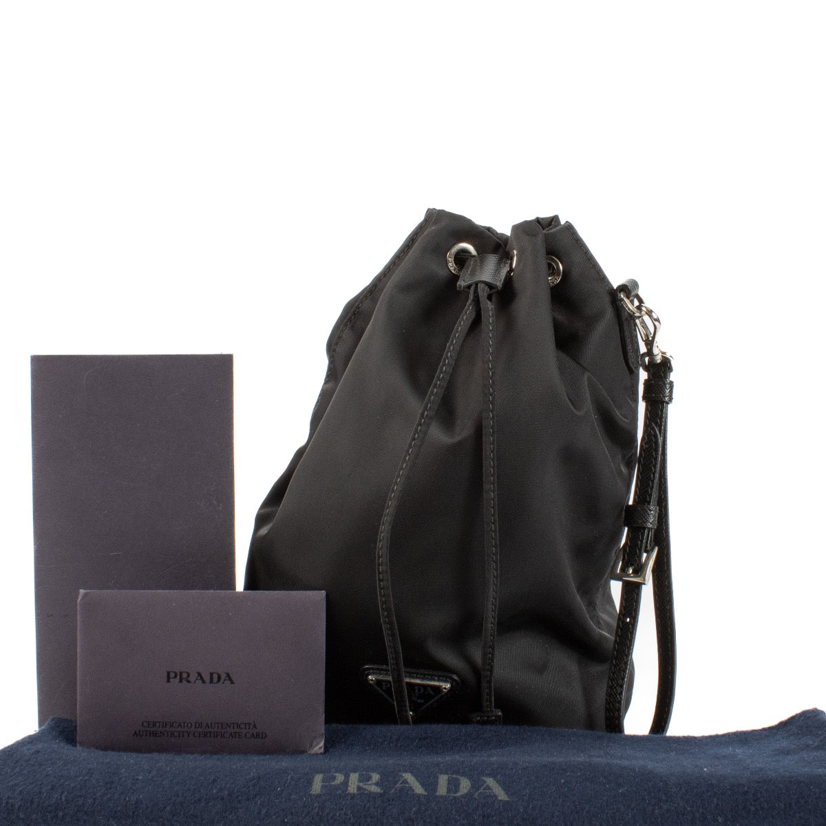 shop 100% authentic second hand Prada Black Nylon Bucket Bag on Labellov.com