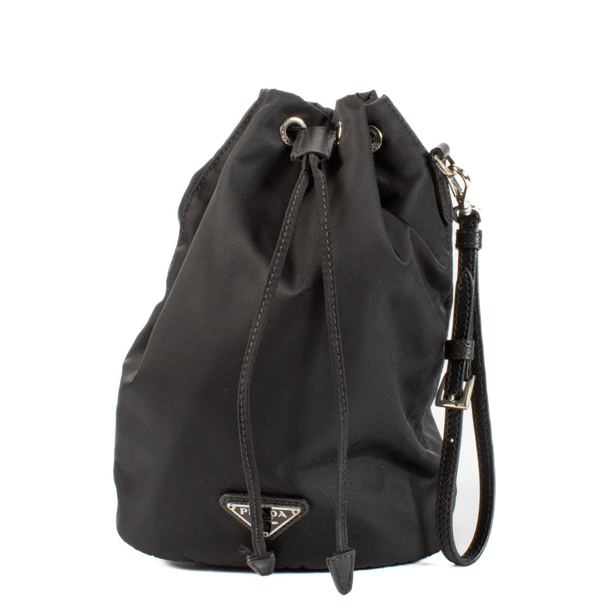 shop 100% authentic second hand Prada Black Nylon Bucket Bag on Labellov.com