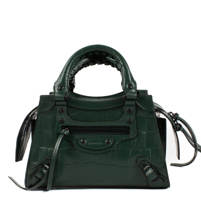 Shop 100% authentic secondhand Balenciaga Green Crocodile Effect Neo Classic Mini Top Handle Bag on labellov.com