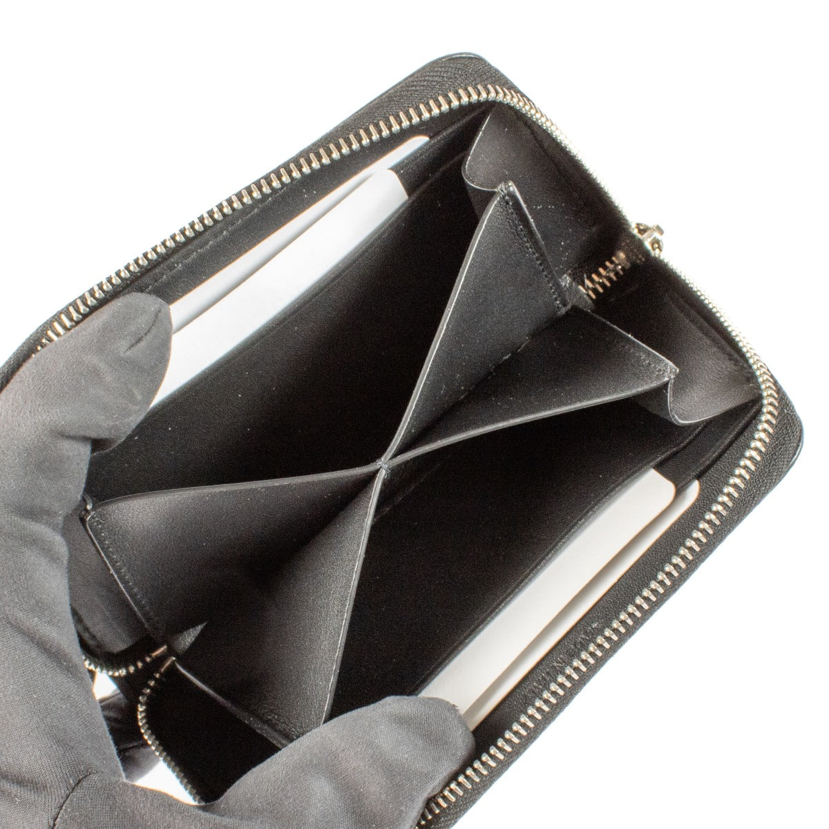 Proenza Schouler Zilveren Trapeze Compacte Ritsportemonnee