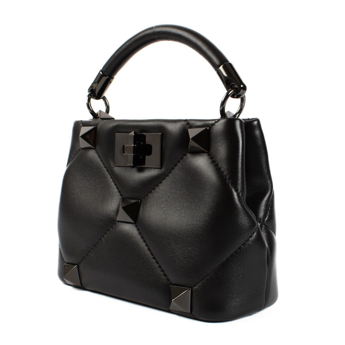 Valentino Garavani Roman Stud All Black Small Bag