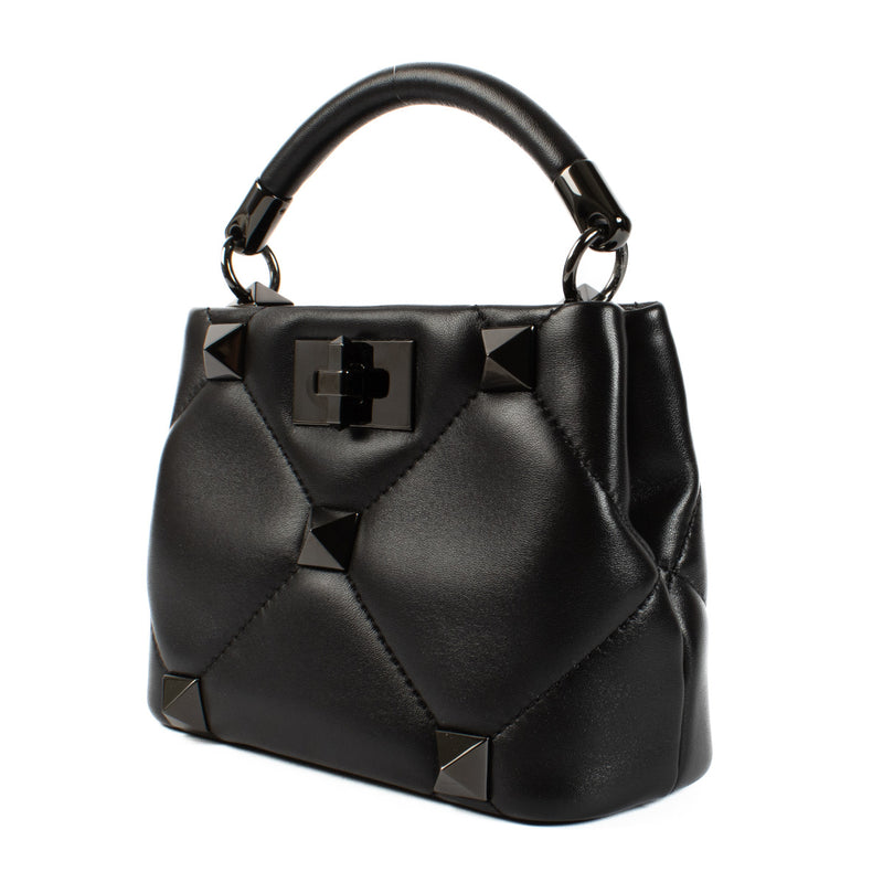 Valentino Garavani Roman Stud All Black Small Bag