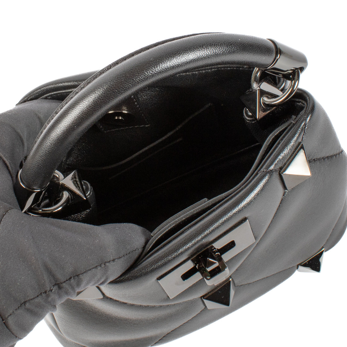 Valentino Garavani Roman Stud All Black Small Bag