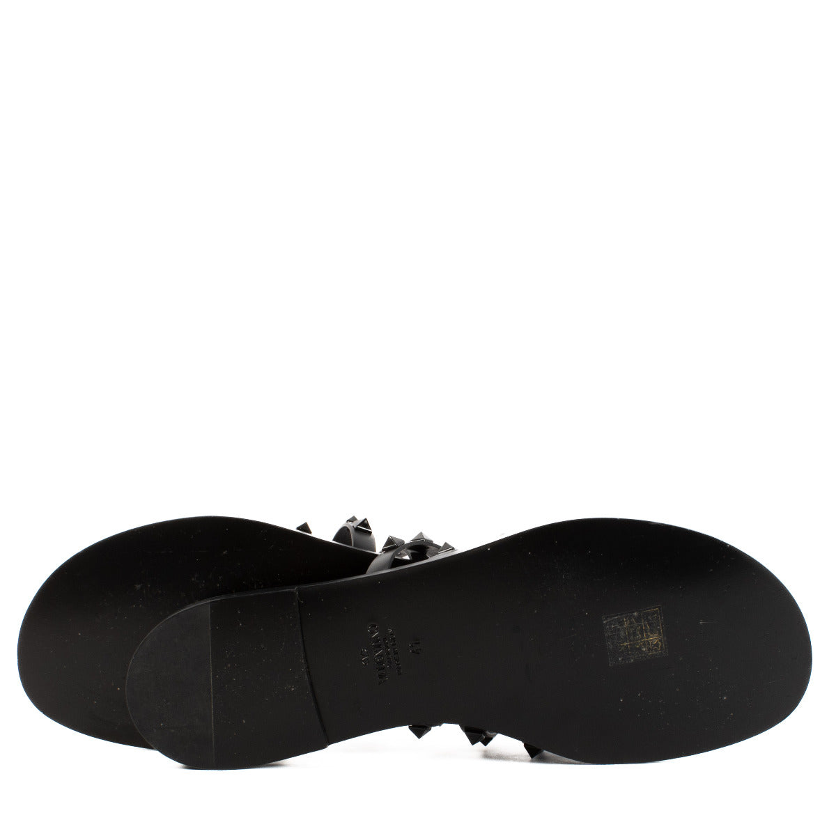 Sandales plates Valentino Garavani Rockstud entièrement noires – taille 41