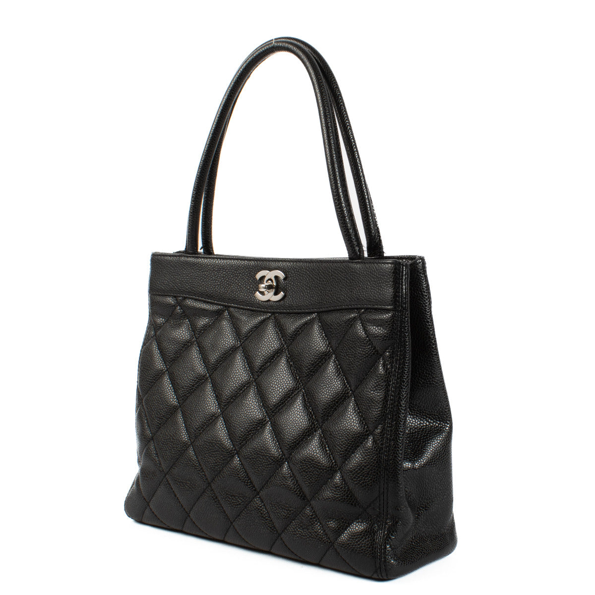 Chanel Black Quilted Small CC Tote Bag