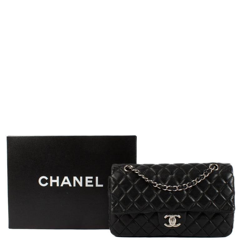 Chanel Black Lambskin Medium Classic Double Flap Bag