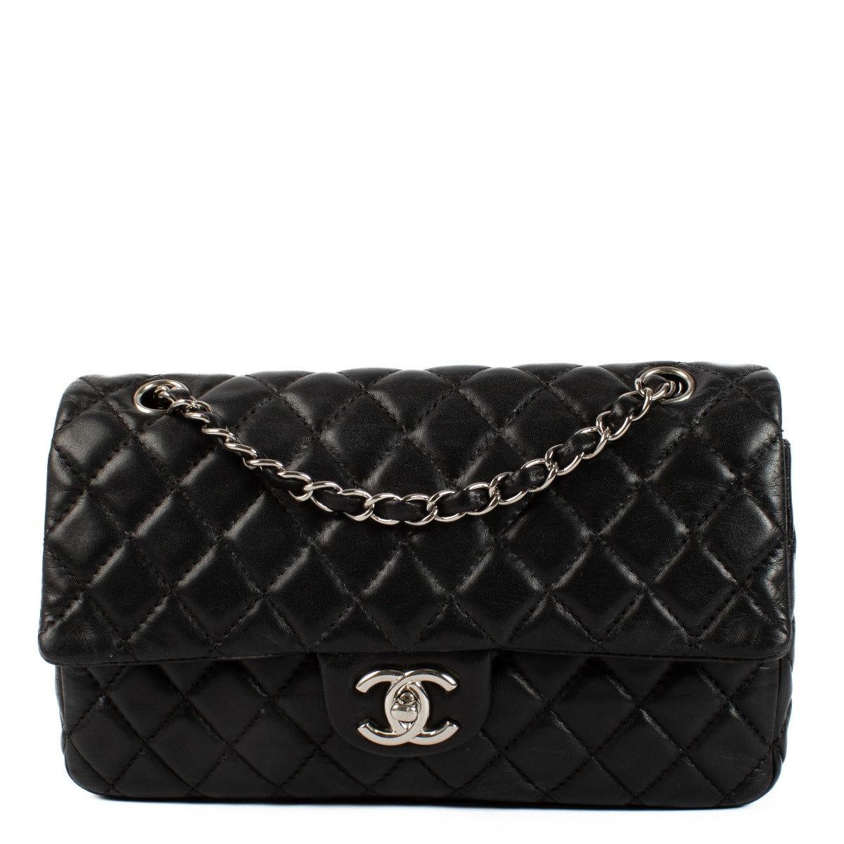 Chanel Black Lambskin Medium Classic Double Flap Bag