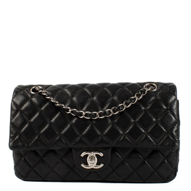 Chanel Black Lambskin Medium Classic Double Flap Bag