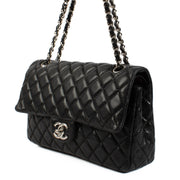 Authentic second hand vintage Chanel Black Lambskin Medium Classic Double Flap Bag