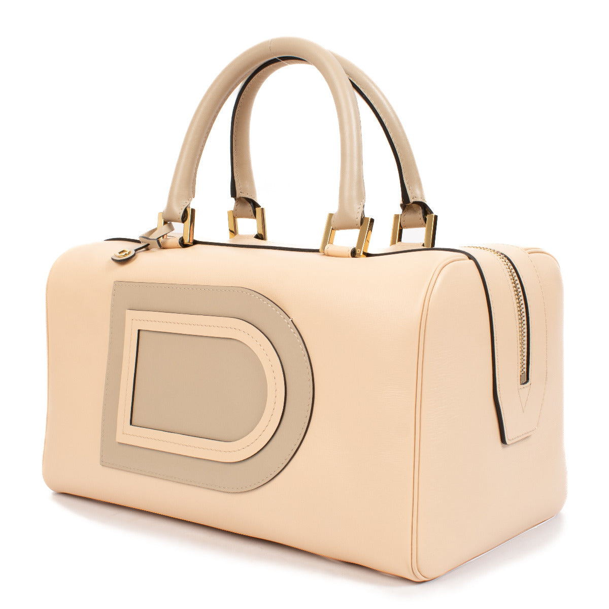 Delvaux Louise Boston Allure Bicolore Nude & Sand Top Handle