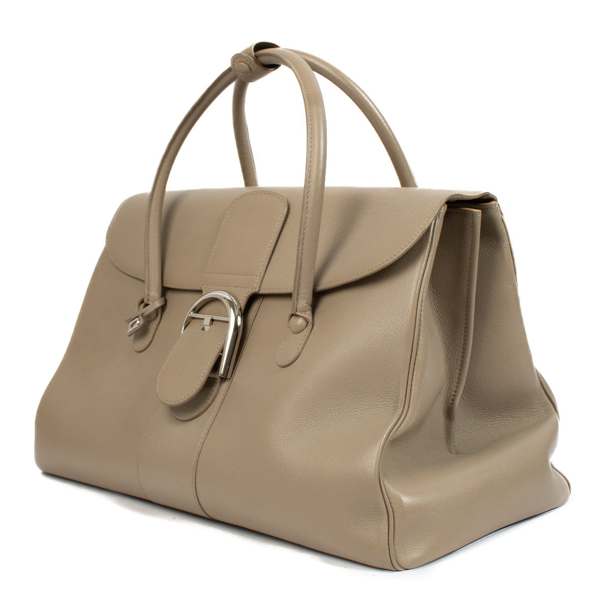 Delvaux Brillant Double Poignée Sellier Tourterelle tas