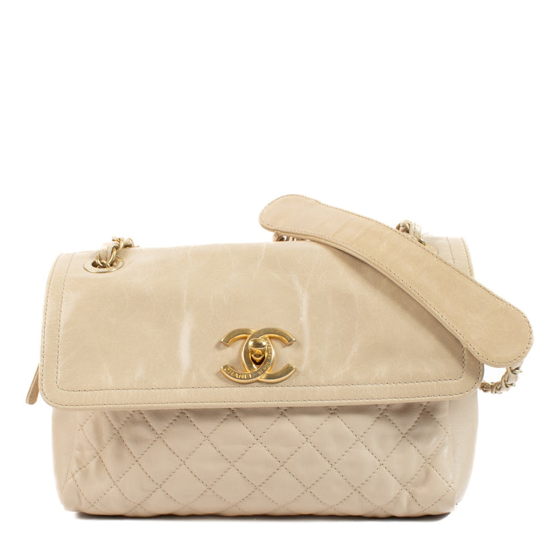 Shop 100% Authentic Secondhand Chanel Beige Lambskin Shoulder Bag on Labellov.com