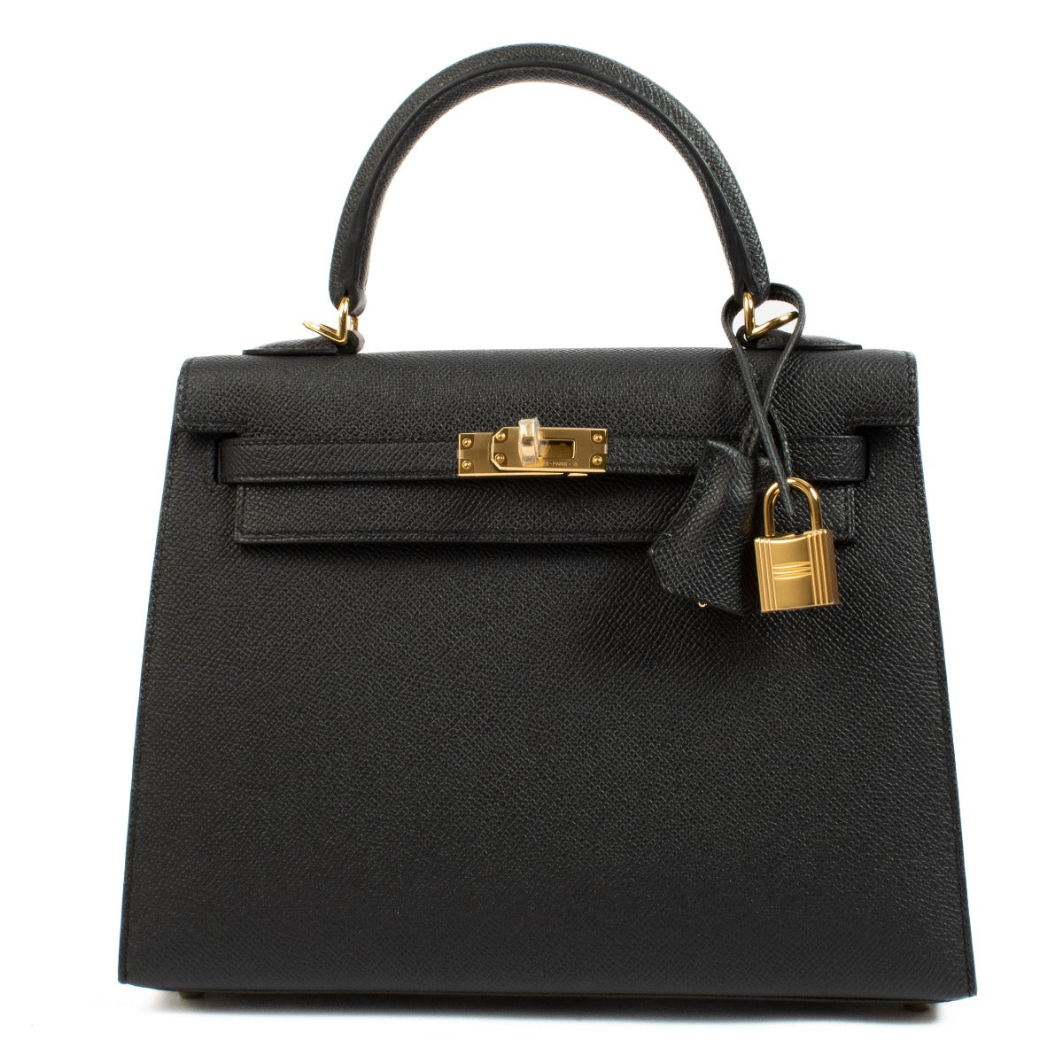 Authentic second hand brand new store Hermès Kelly 25 Black Epsom GHW on www.labellov.com