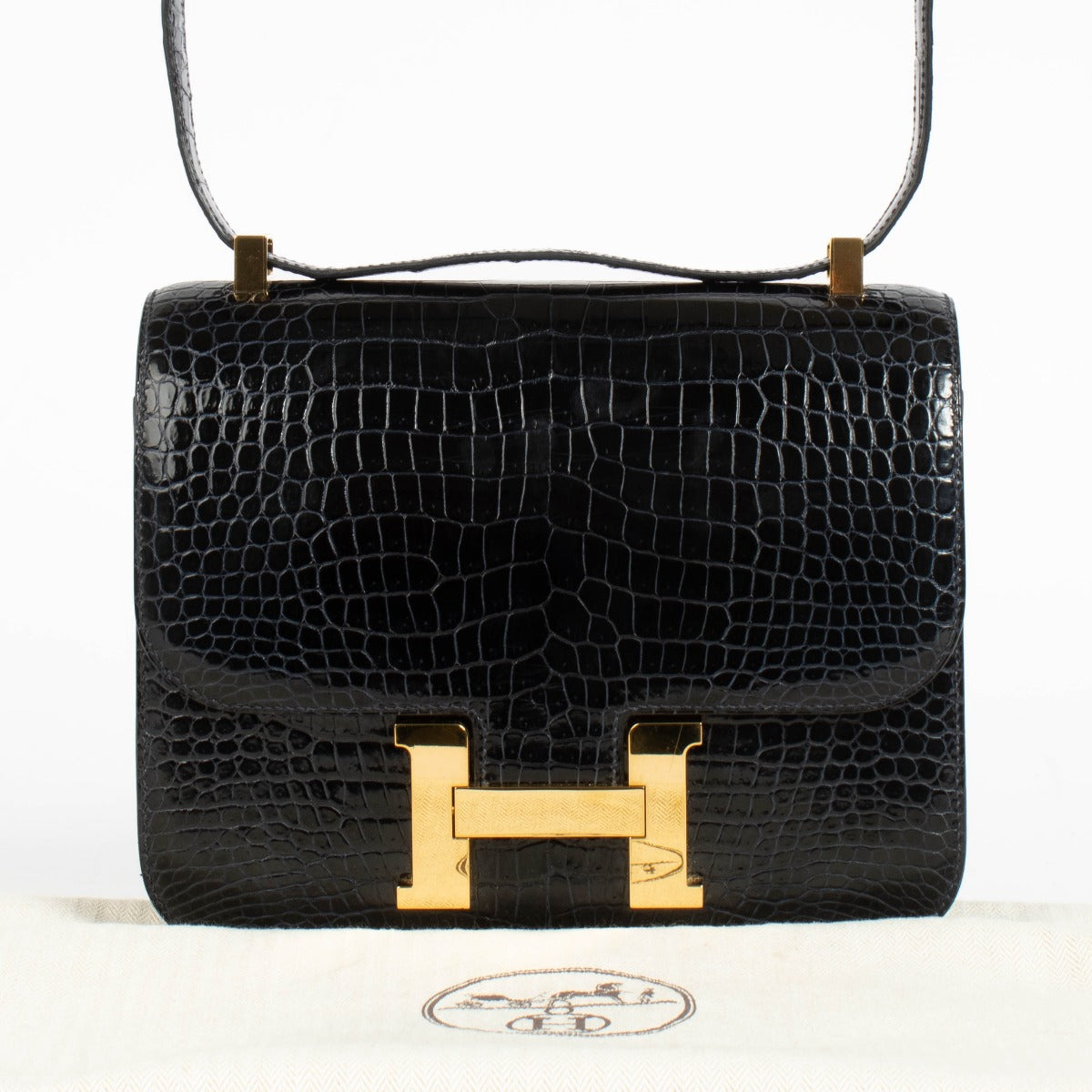 Hermès Constance 24 Bleu Indigo Crocodile Porosus GHW