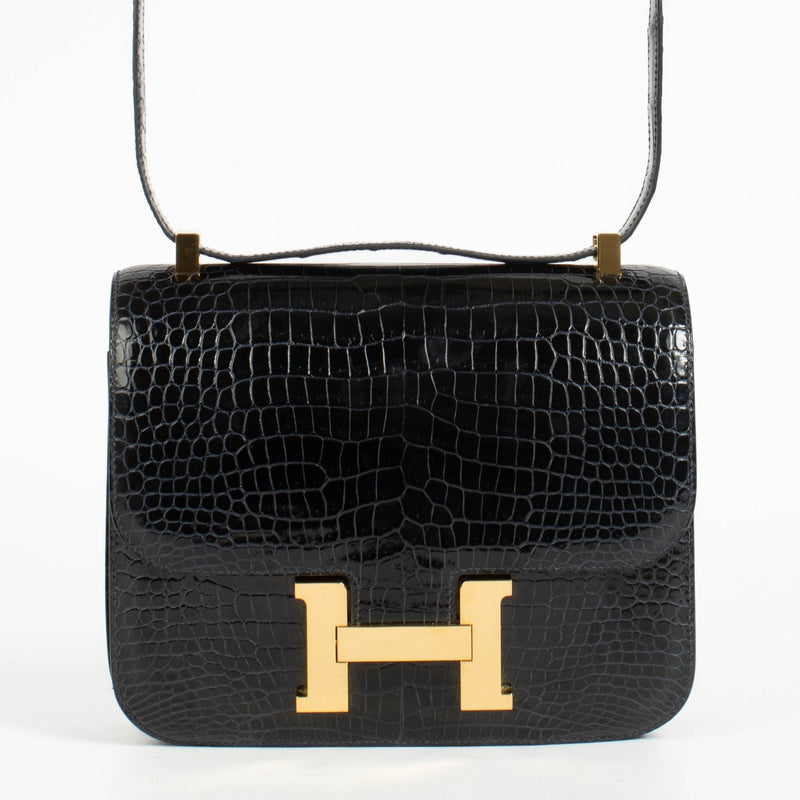Hermès Constance 24 Bleu Indigo Crocodile Porosus GHW