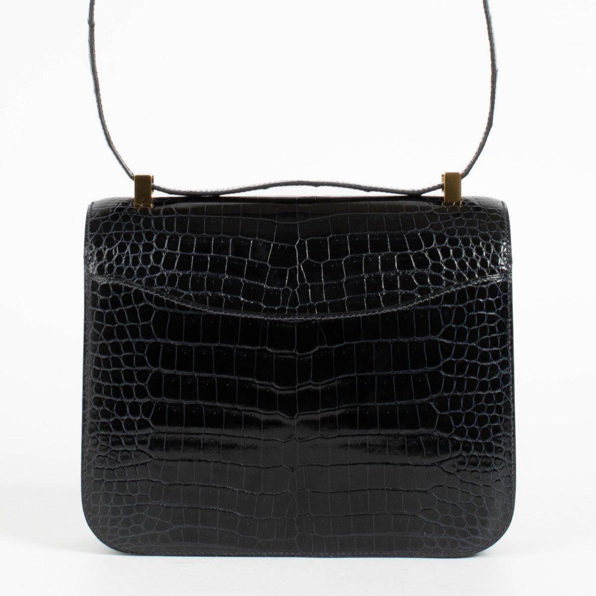 Hermès Constance 24 Bleu Indigo Crocodile Porosus GHW