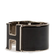 Hermès Black Extra Wide Clic Clac H Bracelet