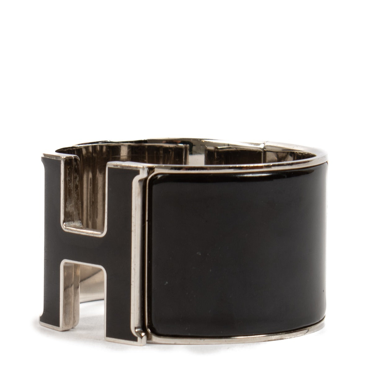 Hermès Black Extra Wide Clic Clac H Bracelet
