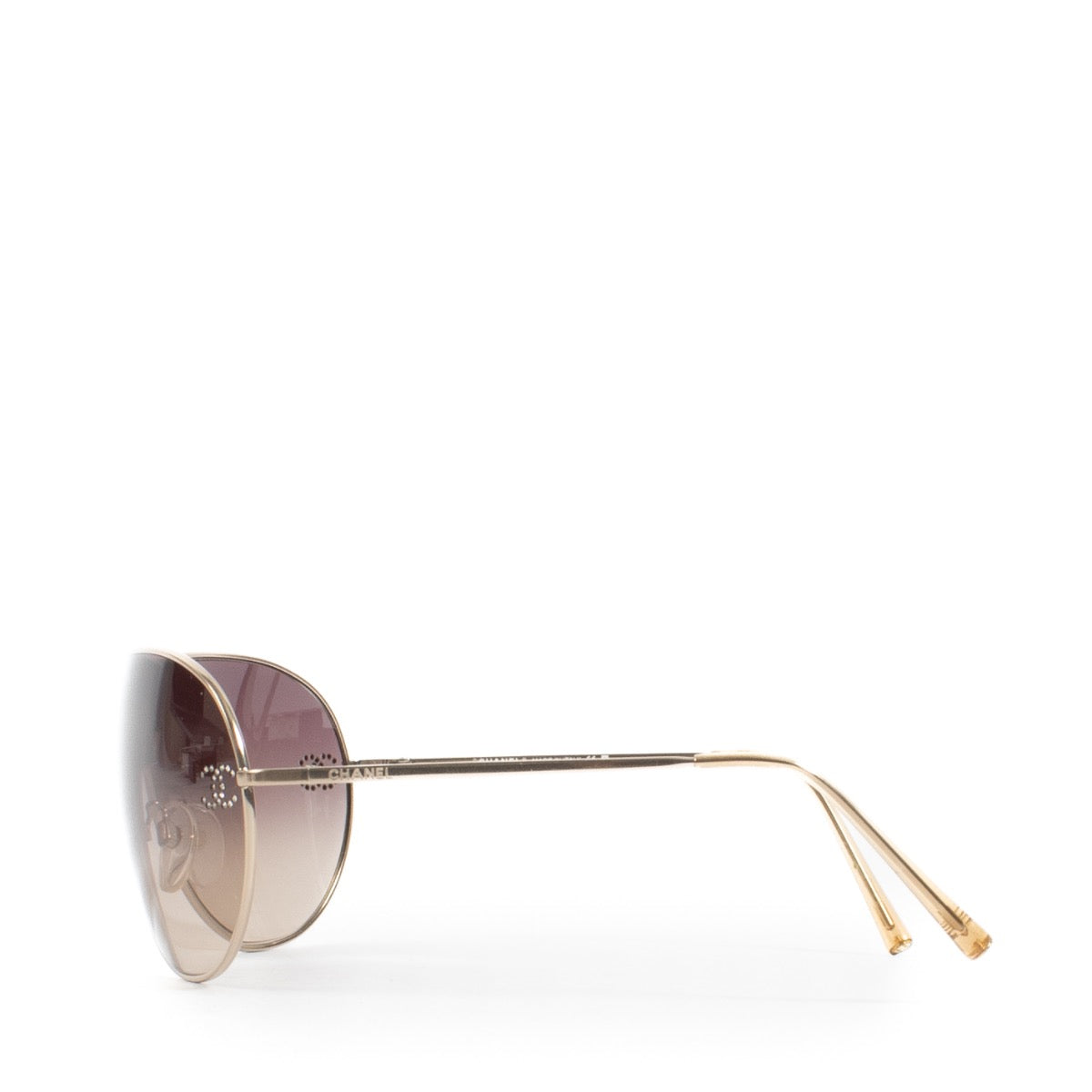 shop 100% authentic second hand Chanel Brown Aviator Sunglasses on Labellov.com