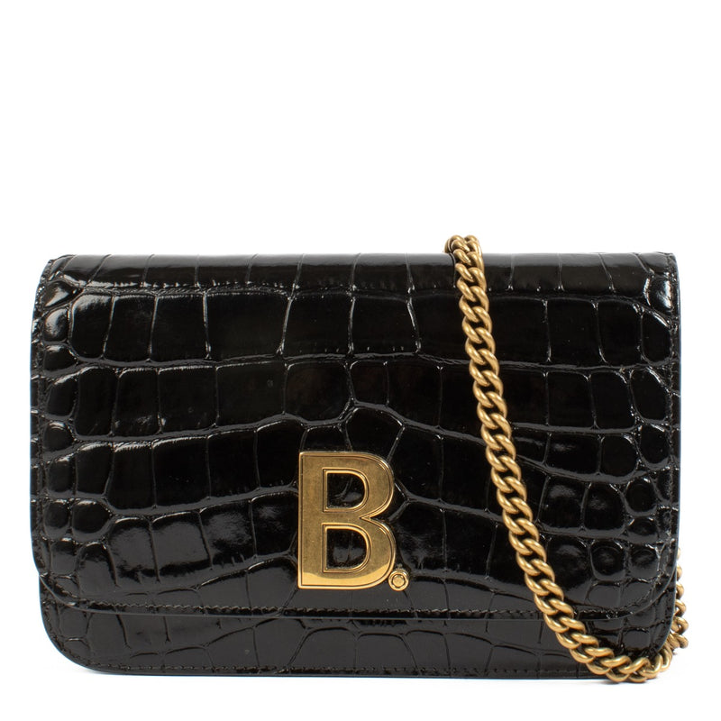 authentic pre loved Balenciaga Black Leather Wallet on Chain on Labellov.com