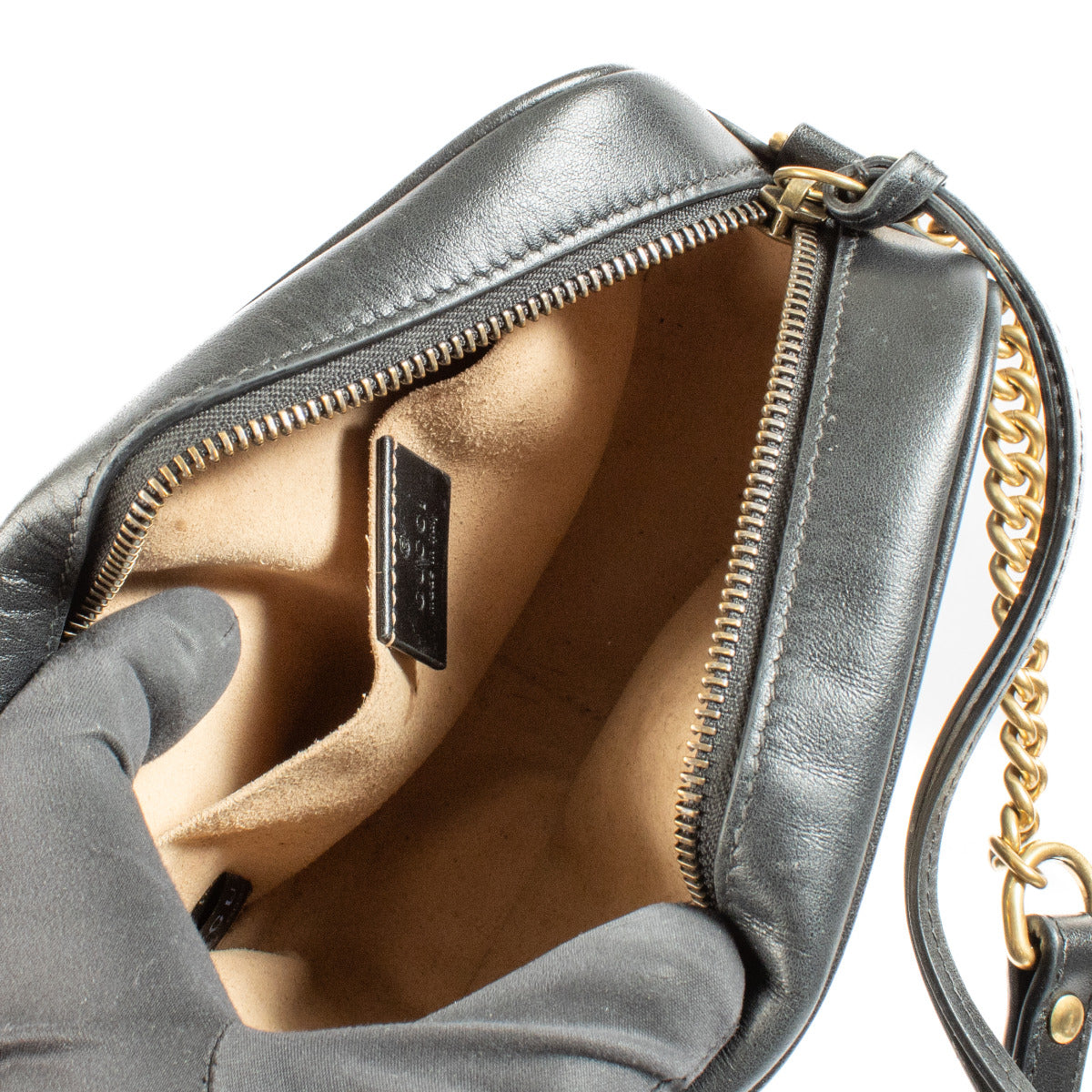 Sac bandoulière Gucci GG Marmont en cuir noir