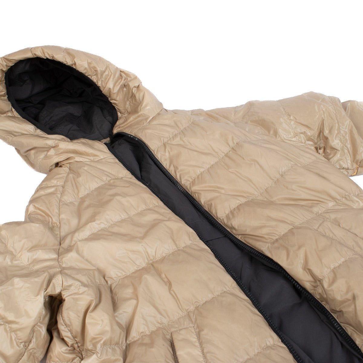 Moncler Nadire Anthracite/Gold Reversible Coat - Size 14