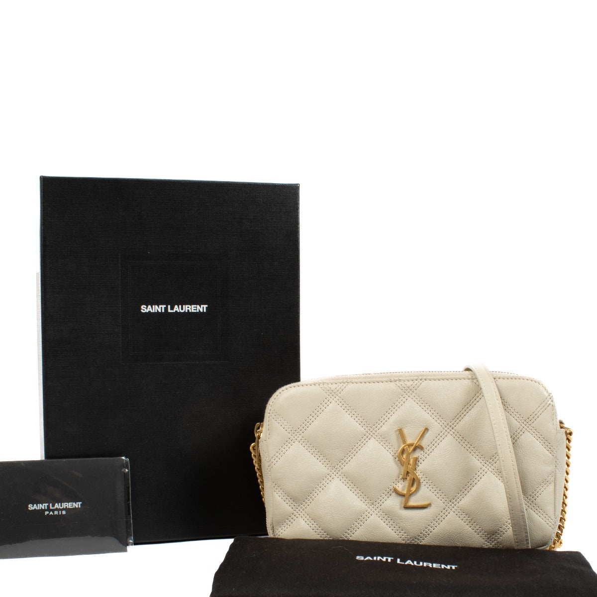 authentic pre loved Saint Laurent White Becky Crossbody Bag on Labellov.com