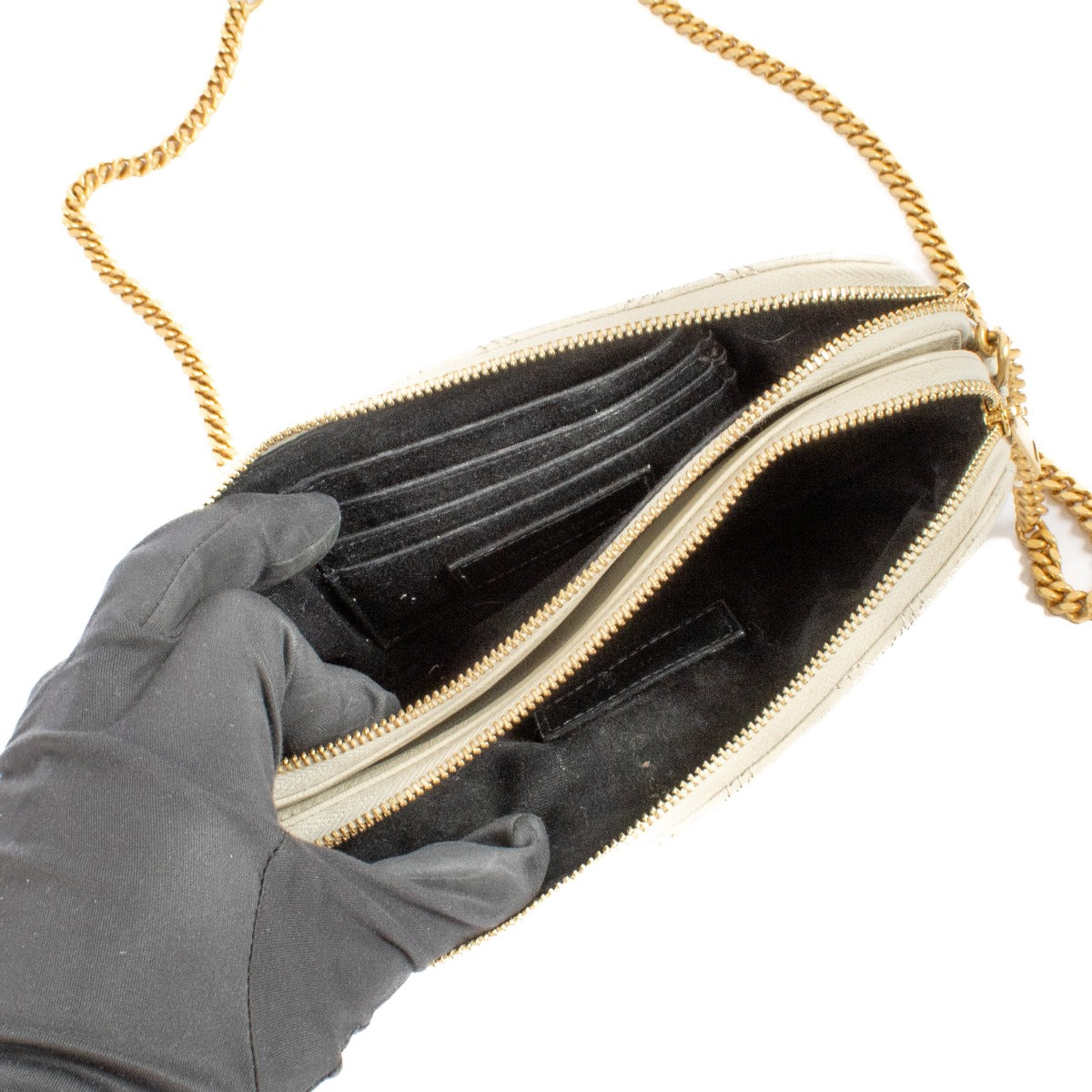 authentic pre loved Saint Laurent White Becky Crossbody Bag on Labellov.com