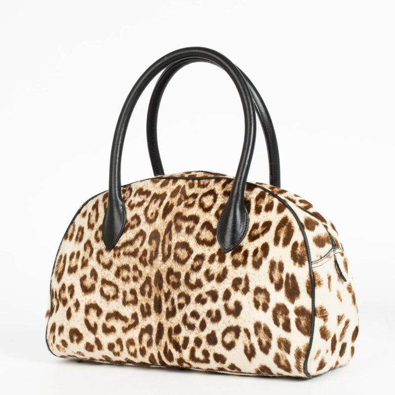 Authentic pre-loved Alaïa Leopard Print Calf Hair Satchel Bag on Labellov.com