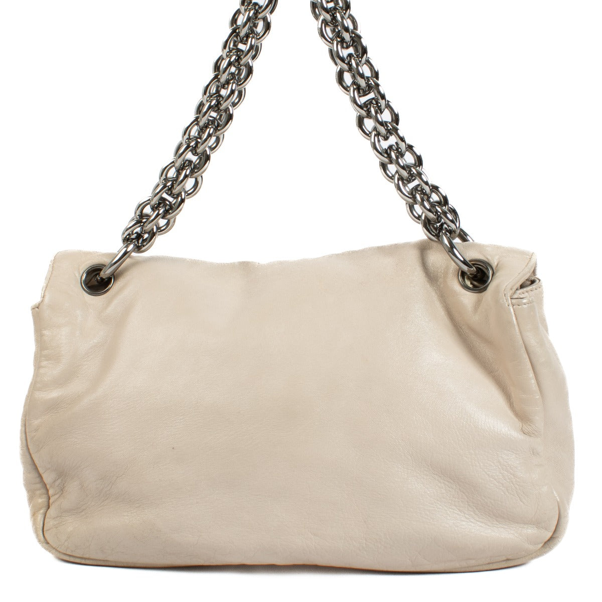 Chanel Beige Leather Chain Flap Bag