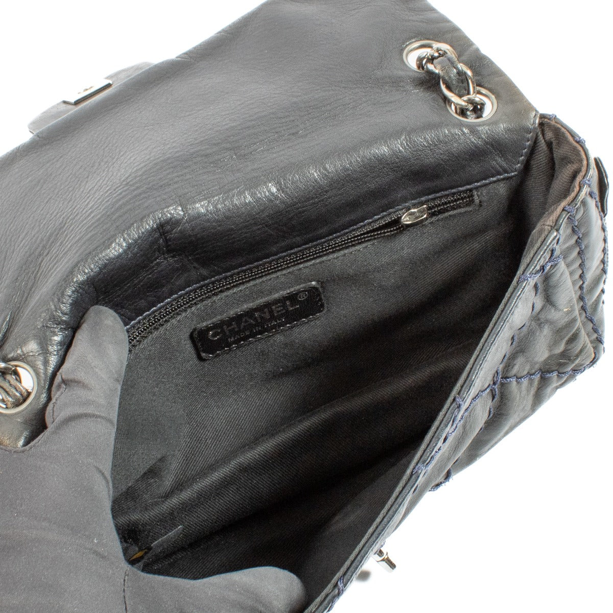 Shop 100% authentic secondhand Chanel Black Striped Seam Flap Bag on Labellov.com