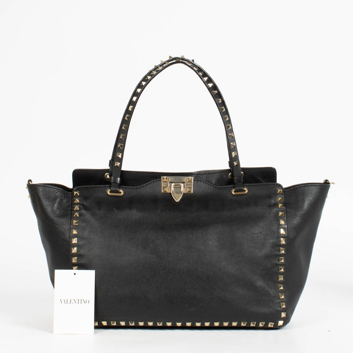 Authentic pre-loved Valentino Garavani Black Rockstud Shoulder Bag on Labellov.com