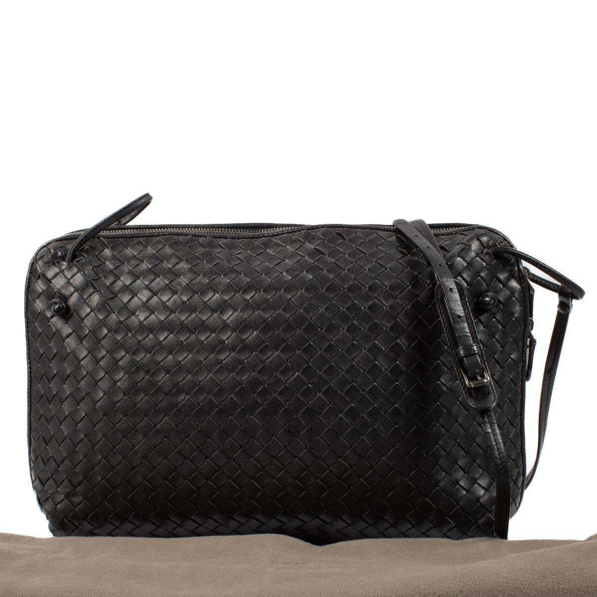 Bottega Veneta Black Intrecciato Large Nodini Bag