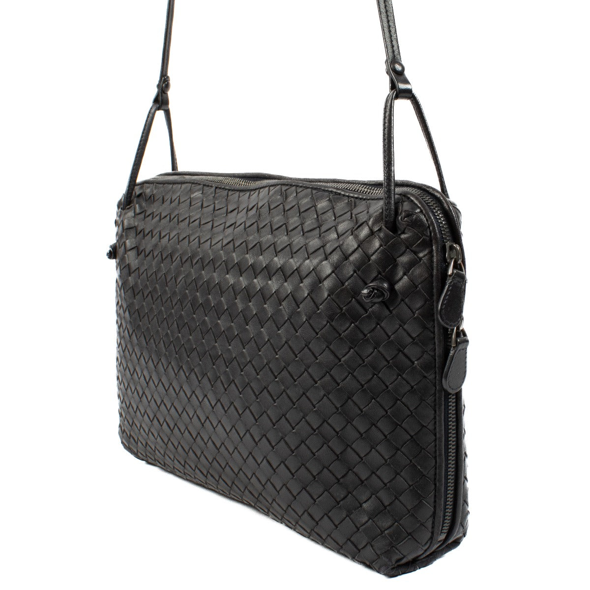 Sac Nodini grand format Intrecciato noir Bottega Veneta