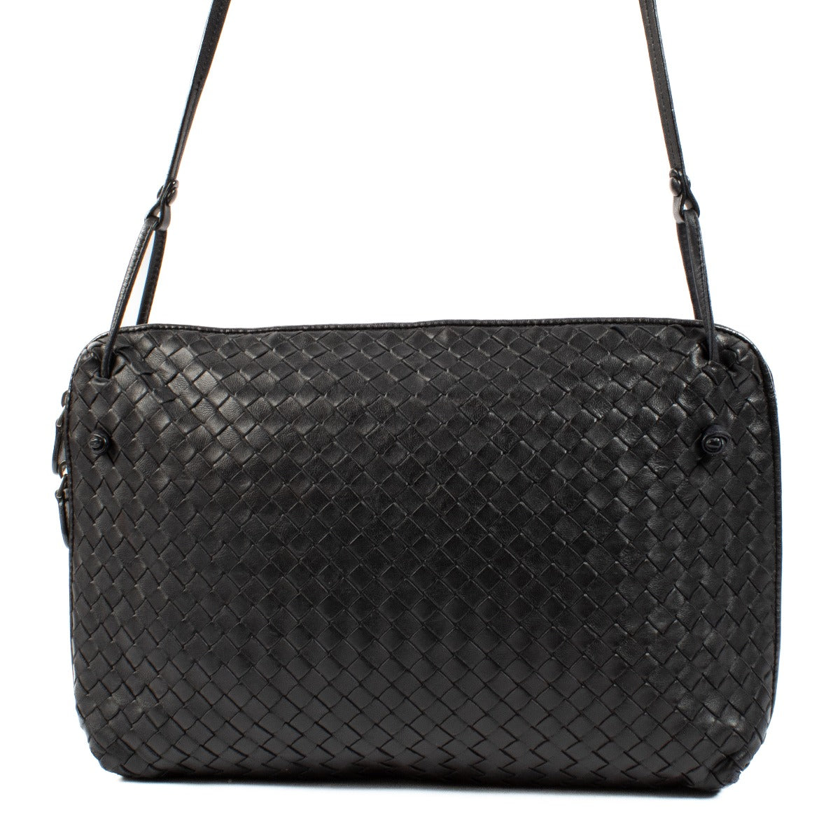 Sac Nodini grand format Intrecciato noir Bottega Veneta