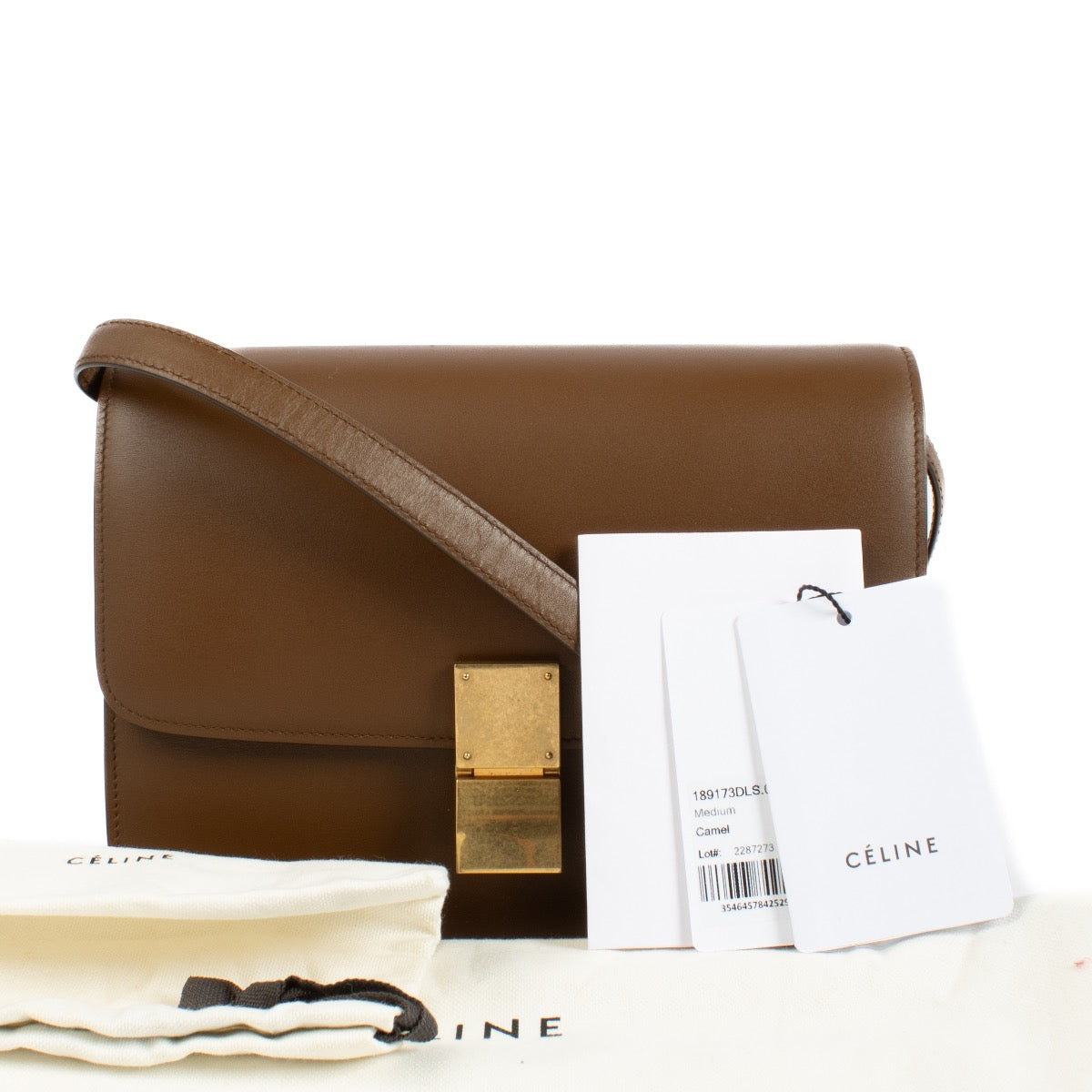 Celine Camel Box Calfskin Medium Classic Box Bag