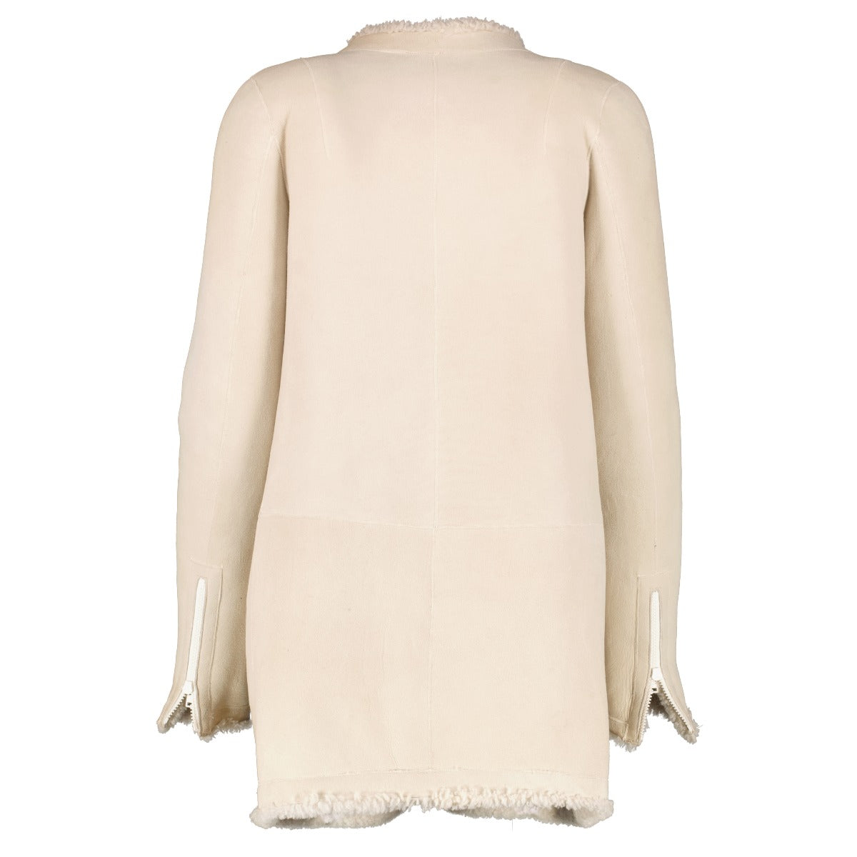 Manteau en peau lainée beige